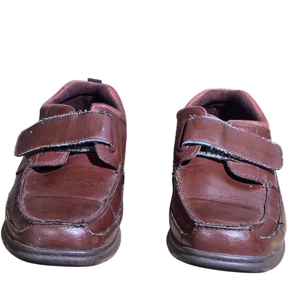 Dr Scholl's Men's 11 D Brown Leather Comfort Moccasin Hook-Loop Closure Shoe